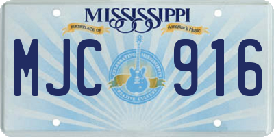 MS license plate MJC916