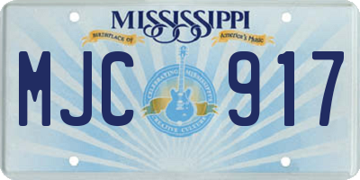 MS license plate MJC917