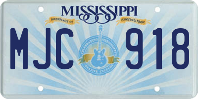 MS license plate MJC918
