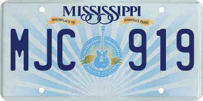 MS license plate MJC919