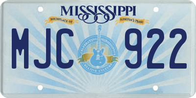 MS license plate MJC922