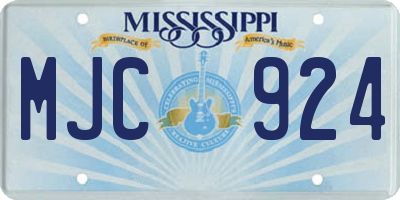 MS license plate MJC924