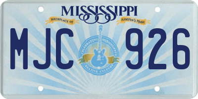 MS license plate MJC926