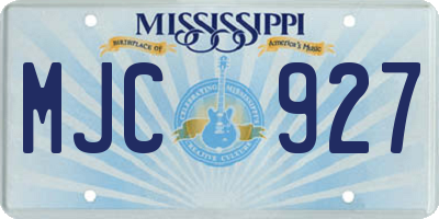 MS license plate MJC927