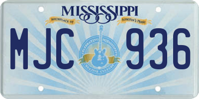 MS license plate MJC936
