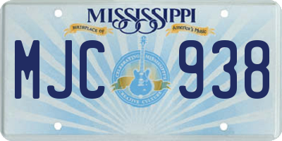 MS license plate MJC938