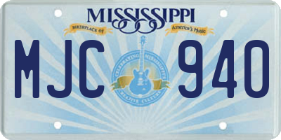 MS license plate MJC940