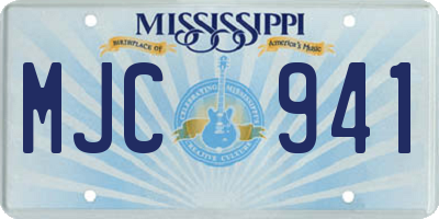MS license plate MJC941