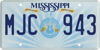 MS license plate MJC943