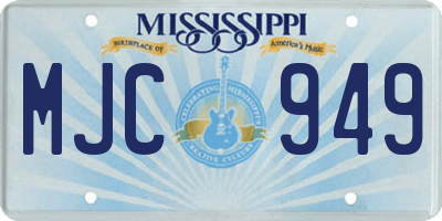 MS license plate MJC949
