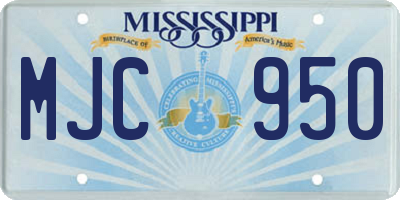 MS license plate MJC950