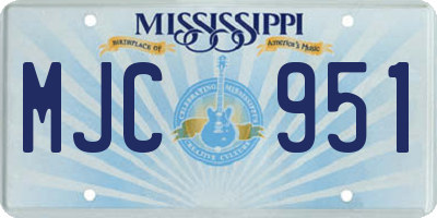MS license plate MJC951