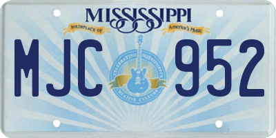 MS license plate MJC952