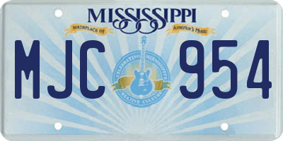 MS license plate MJC954