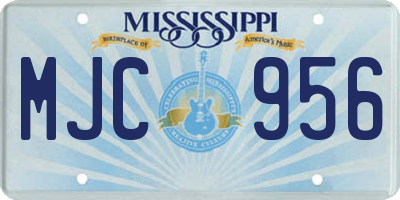 MS license plate MJC956