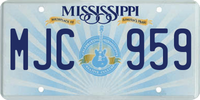 MS license plate MJC959