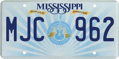 MS license plate MJC962