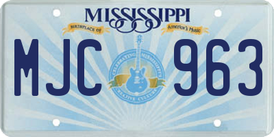 MS license plate MJC963