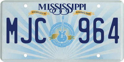 MS license plate MJC964