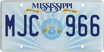 MS license plate MJC966