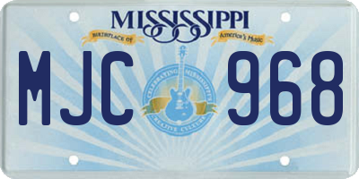 MS license plate MJC968