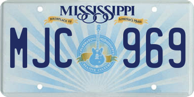 MS license plate MJC969