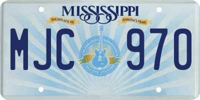 MS license plate MJC970