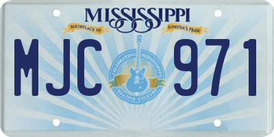 MS license plate MJC971