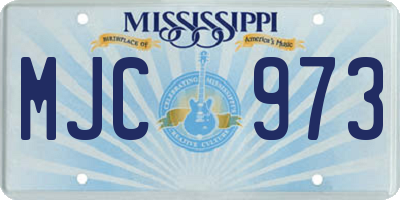 MS license plate MJC973