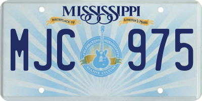 MS license plate MJC975
