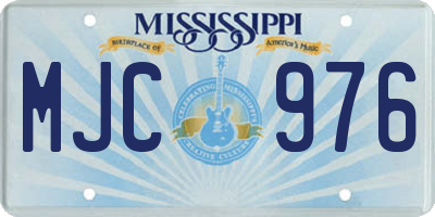 MS license plate MJC976