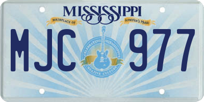 MS license plate MJC977
