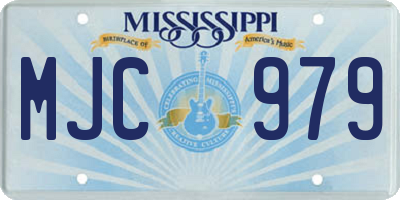 MS license plate MJC979