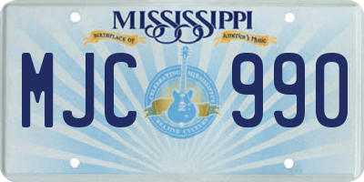 MS license plate MJC990
