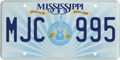MS license plate MJC995