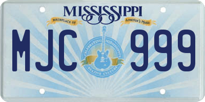 MS license plate MJC999