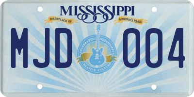 MS license plate MJD004
