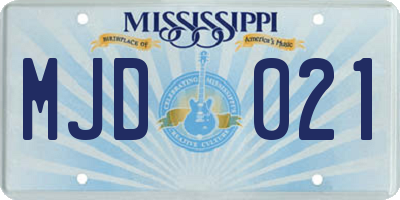 MS license plate MJD021