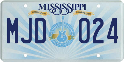 MS license plate MJD024