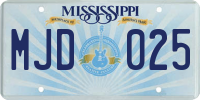 MS license plate MJD025