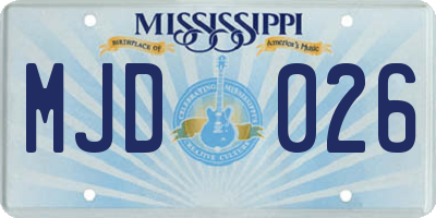 MS license plate MJD026
