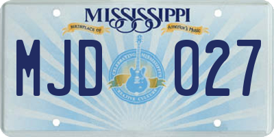 MS license plate MJD027
