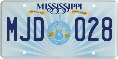 MS license plate MJD028