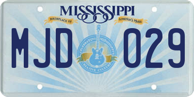 MS license plate MJD029