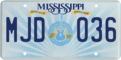 MS license plate MJD036