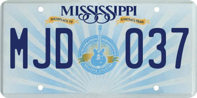 MS license plate MJD037