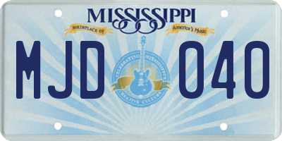 MS license plate MJD040