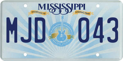 MS license plate MJD043