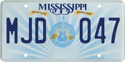 MS license plate MJD047
