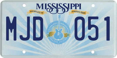 MS license plate MJD051